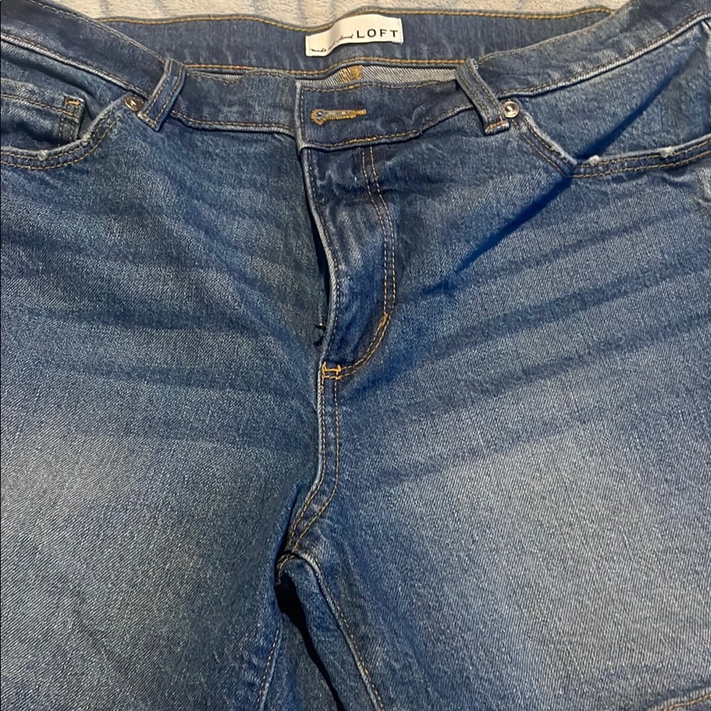 LOFT Blue Jean Shorts with Natural Fading